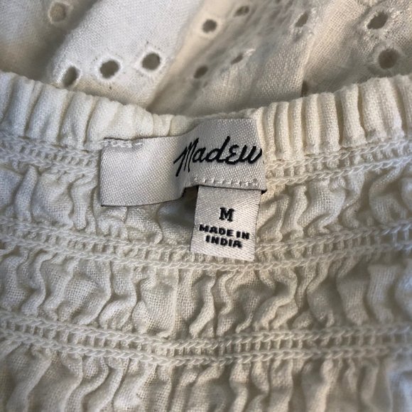 Madewell White Rosalie Tie Strap Top in Geo Eyelet - Picture 4 of 7